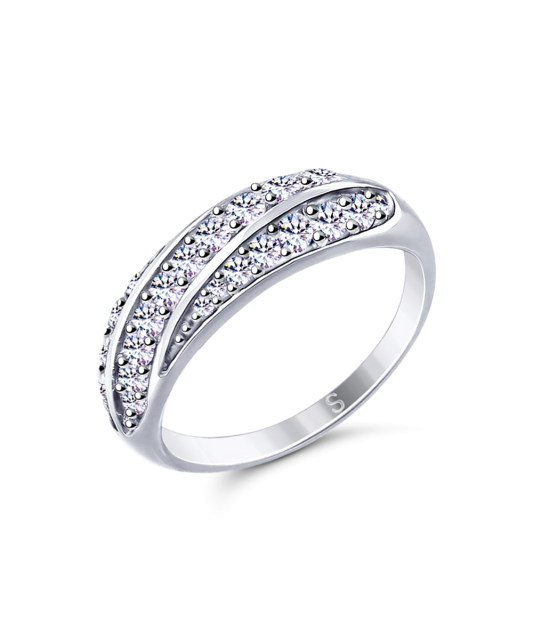 Sidabrinis žiedas su cirkoniais - Sidabriniai žiedai - Goldinga