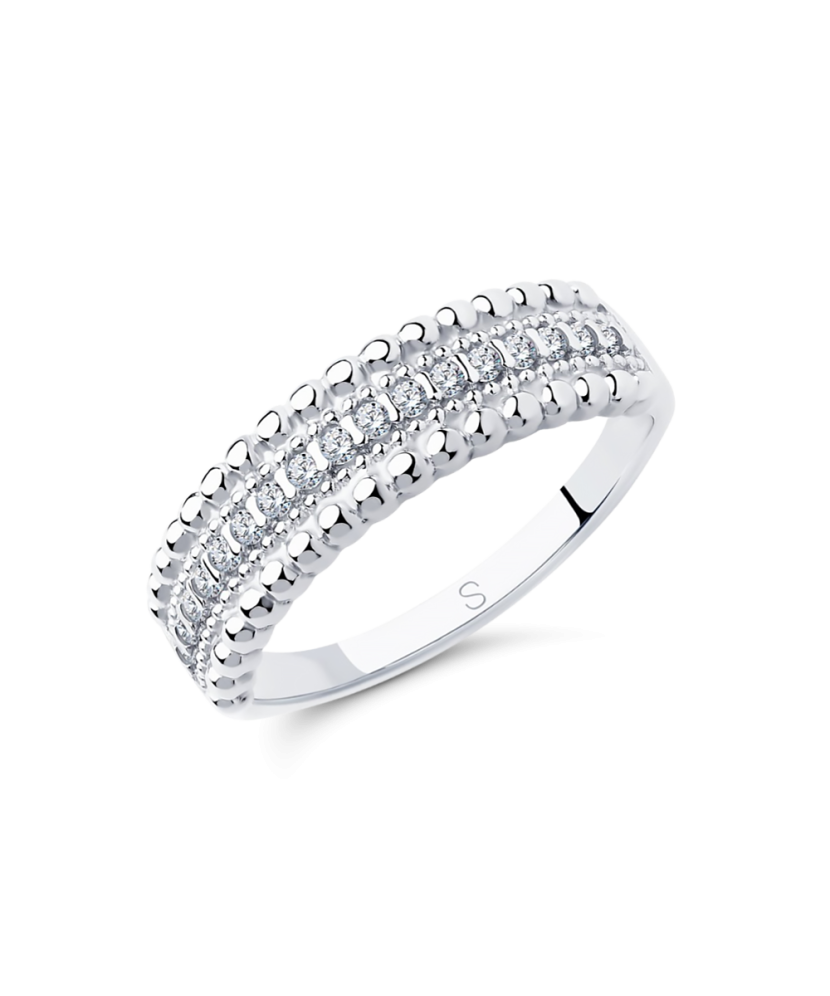 Sidabrinis žiedas su cirkoniais - Sidabriniai žiedai - Goldinga