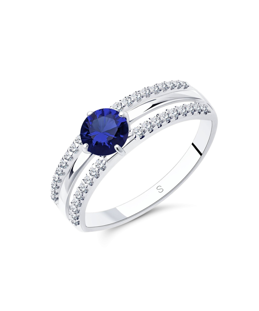 Sidabrinis žiedas su cirkoniais - Sidabriniai žiedai - Goldinga