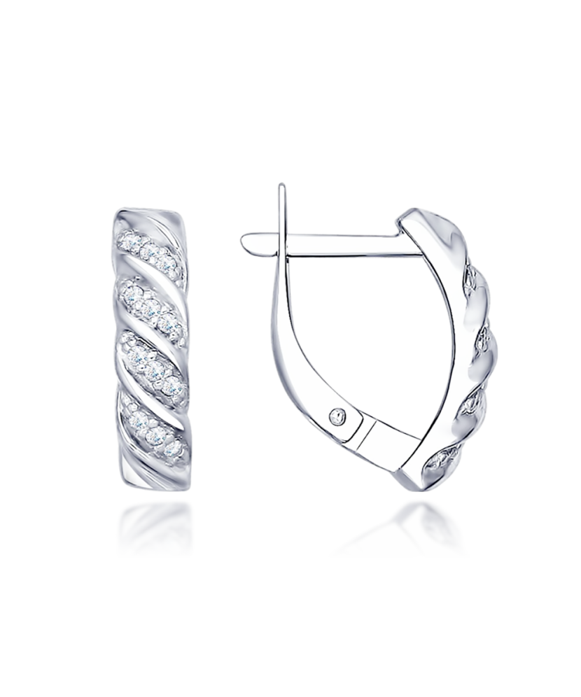 Sidabriniai auskarai su cirkoniais - Sidabriniai auskarai - Goldinga