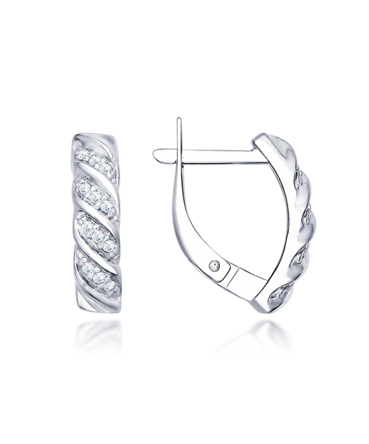 Sidabriniai auskarai su cirkoniais - Sidabriniai auskarai - Goldinga