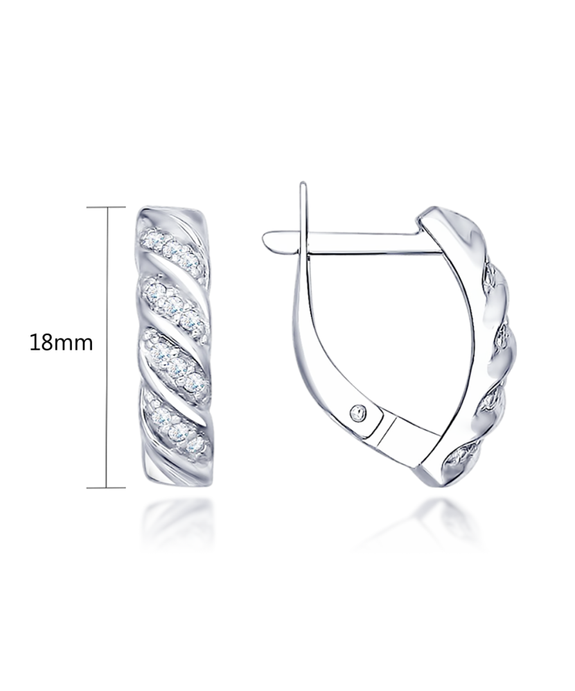 Sidabriniai auskarai su cirkoniais - Sidabriniai auskarai - Goldinga