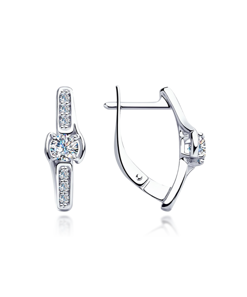 Sidabriniai auskarai su cirkoniais - Sidabriniai auskarai - Goldinga