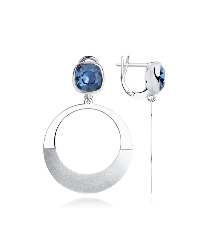 Sidabriniai auskarai su kristalais - Sidabriniai auskarai - Goldinga