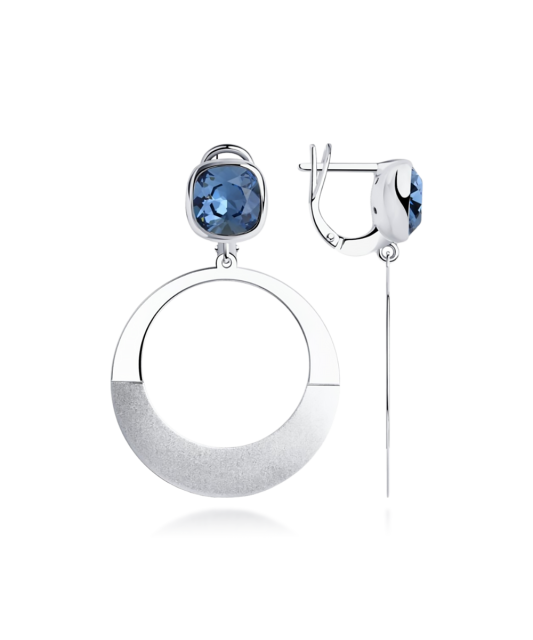 Sidabriniai auskarai su kristalais - Sidabriniai auskarai - Goldinga