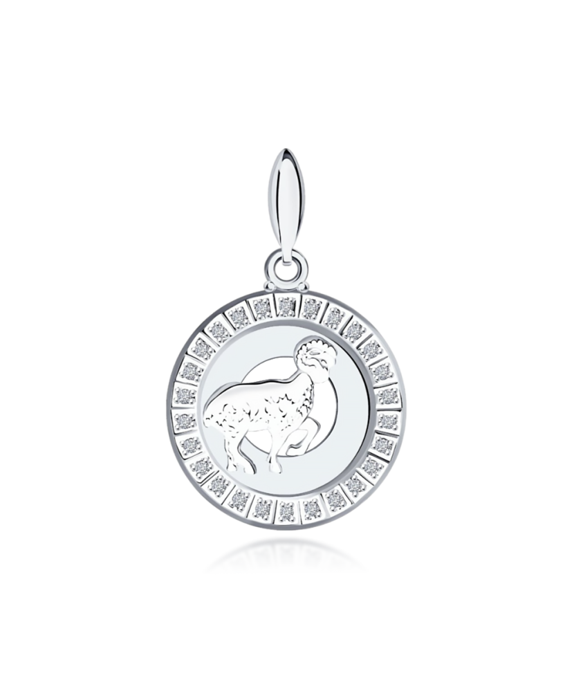 Sidabrinis pakabukas su cirkoniais "Avinas" - Zodiako ženklų pakabukai - Goldinga