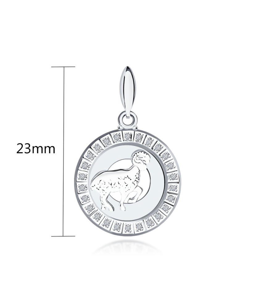 Sidabrinis pakabukas su cirkoniais "Avinas" - Zodiako ženklų pakabukai - Goldinga