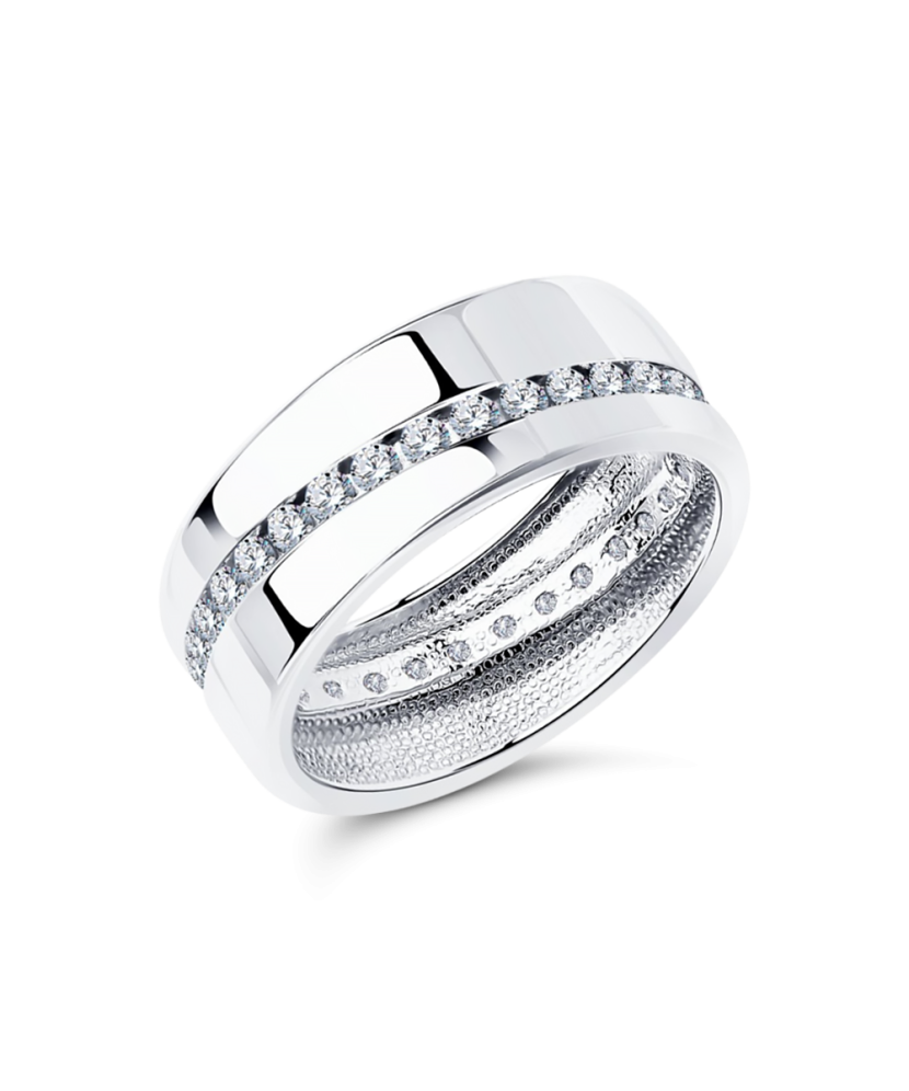 Sidabrinis žiedas su cirkoniais - Sidabriniai žiedai - Goldinga