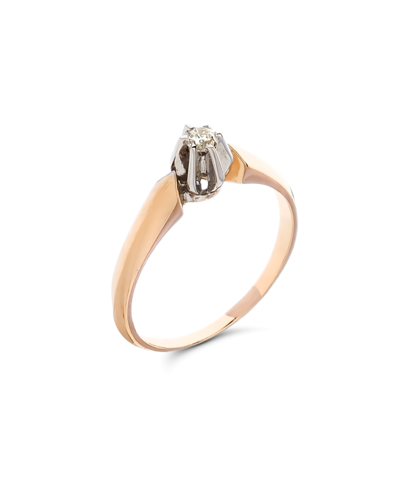 Auksinis žiedas su briliantu - Auksiniai Žiedai su brangakmeniais - Goldinga