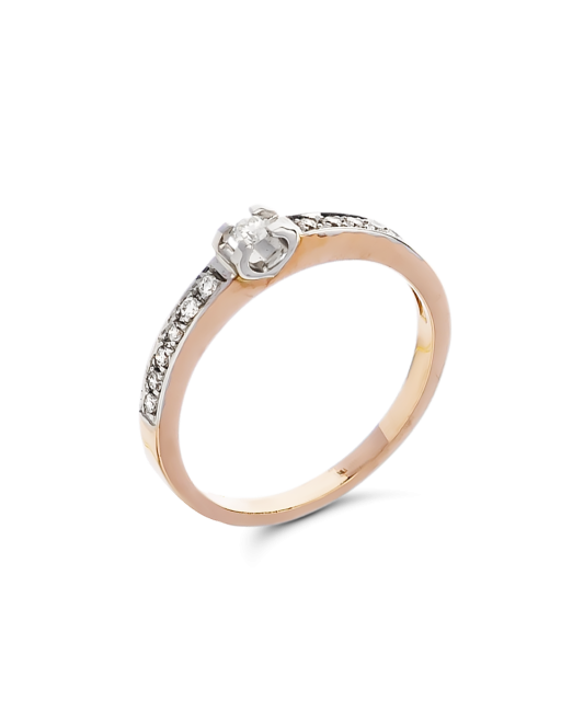 Auksinis žiedas su briliantais - Auksiniai Žiedai su brangakmeniais - Goldinga