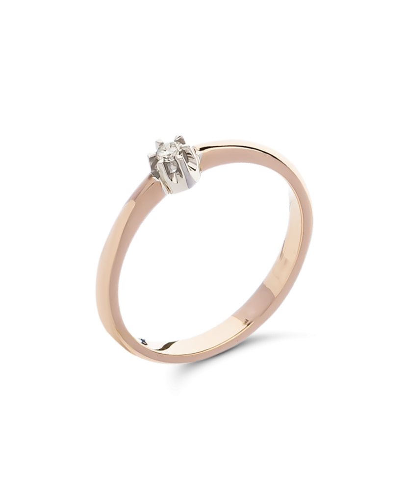 Auksinis žiedas su briliantu - Auksiniai Žiedai su brangakmeniais - Goldinga