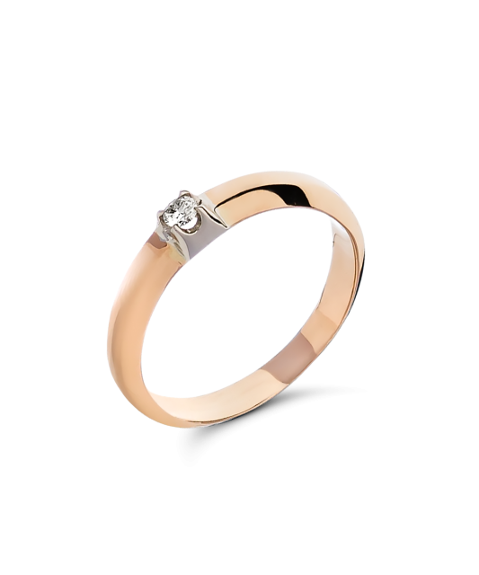 Auksinis žiedas su briliantu - Auksiniai Žiedai su brangakmeniais - Goldinga