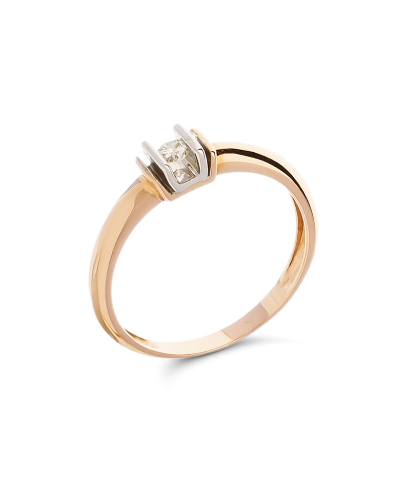 Auksinis žiedas su briliantu - Auksiniai Žiedai su brangakmeniais - Goldinga