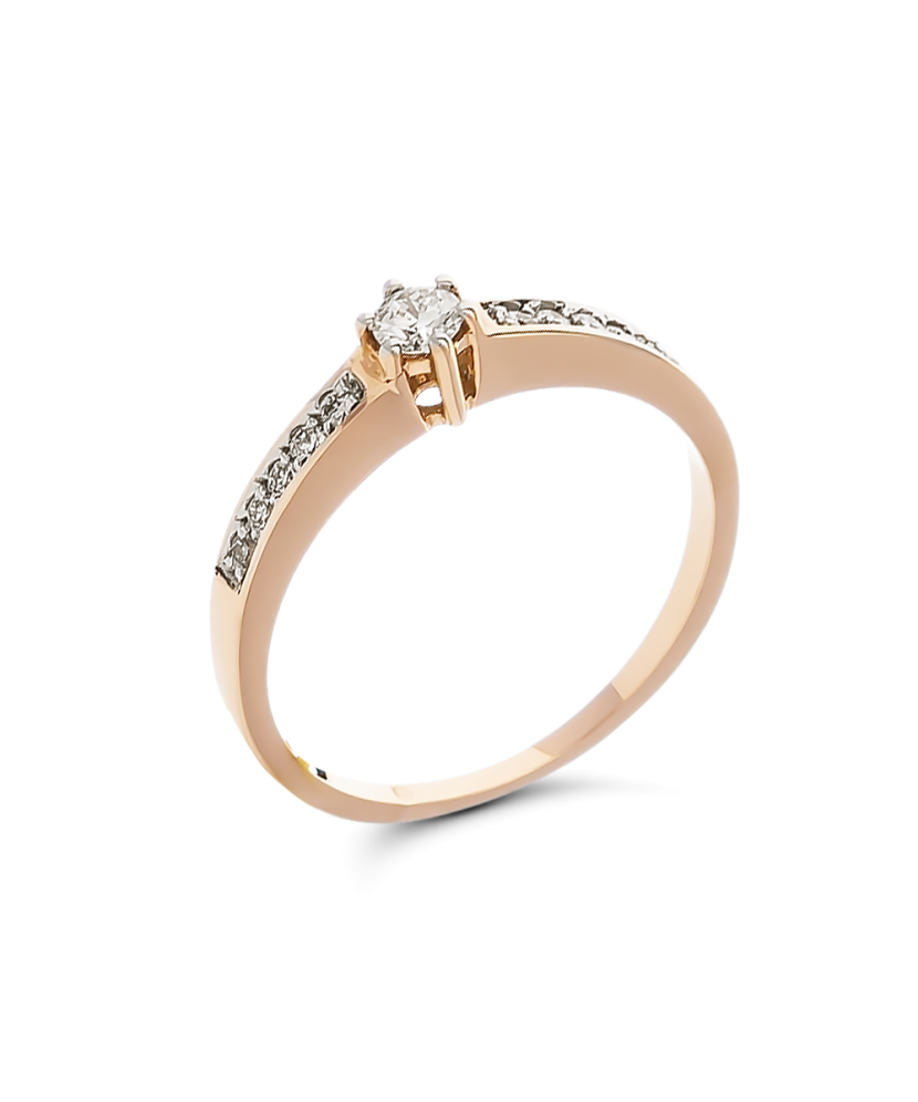 Auksinis žiedas su briliantais - Auksiniai Žiedai su brangakmeniais - Goldinga