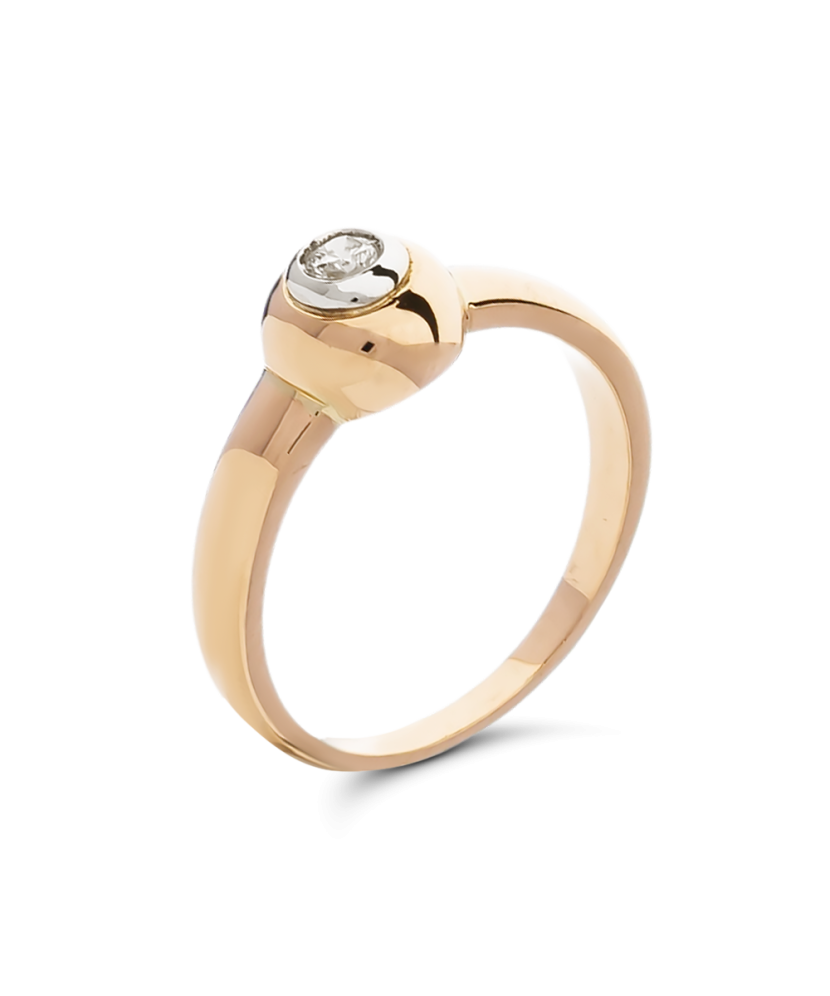 Auksinis žiedas su briliantu - Auksiniai Žiedai su brangakmeniais - Goldinga