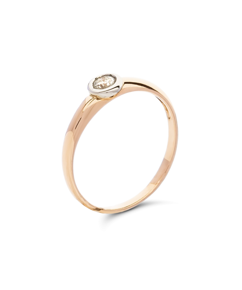 Auksinis žiedas su briliantu - Auksiniai Žiedai su brangakmeniais - Goldinga