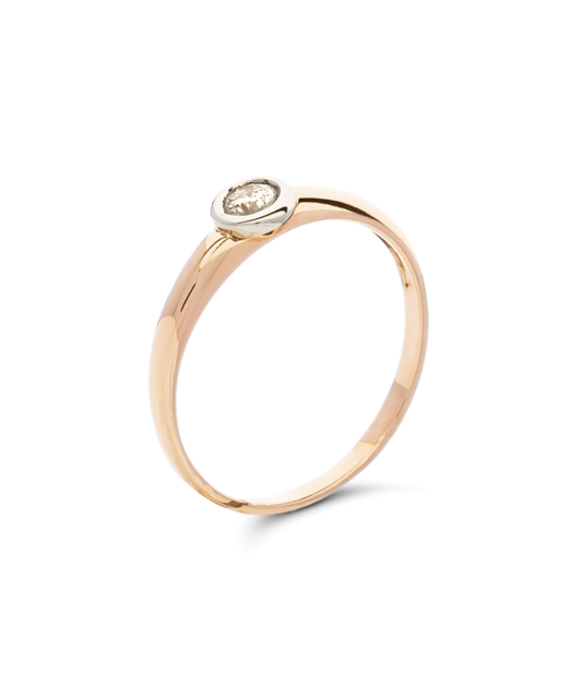 Auksinis žiedas su briliantu - Auksiniai Žiedai su brangakmeniais - Goldinga