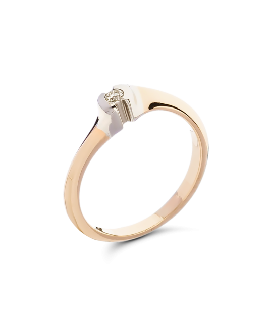 Auksinis žiedas su briliantu - Auksiniai Žiedai su brangakmeniais - Goldinga