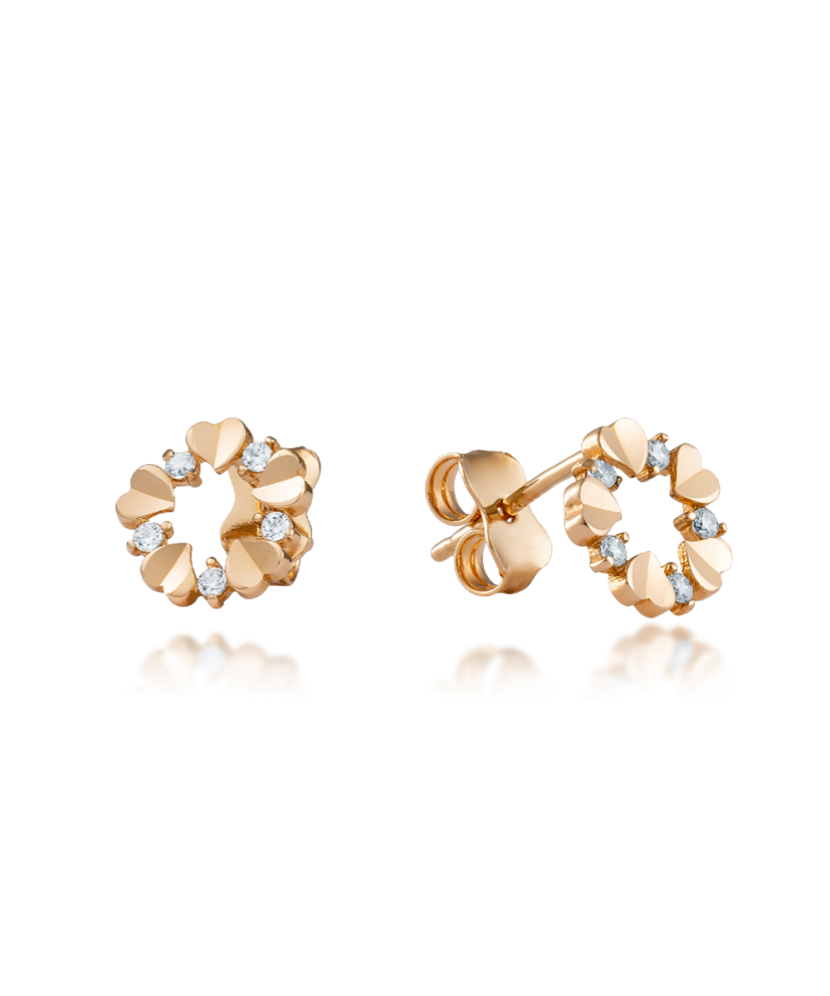 Auksiniai auskarai su cirkoniais - Auksiniai auskarai - Goldinga