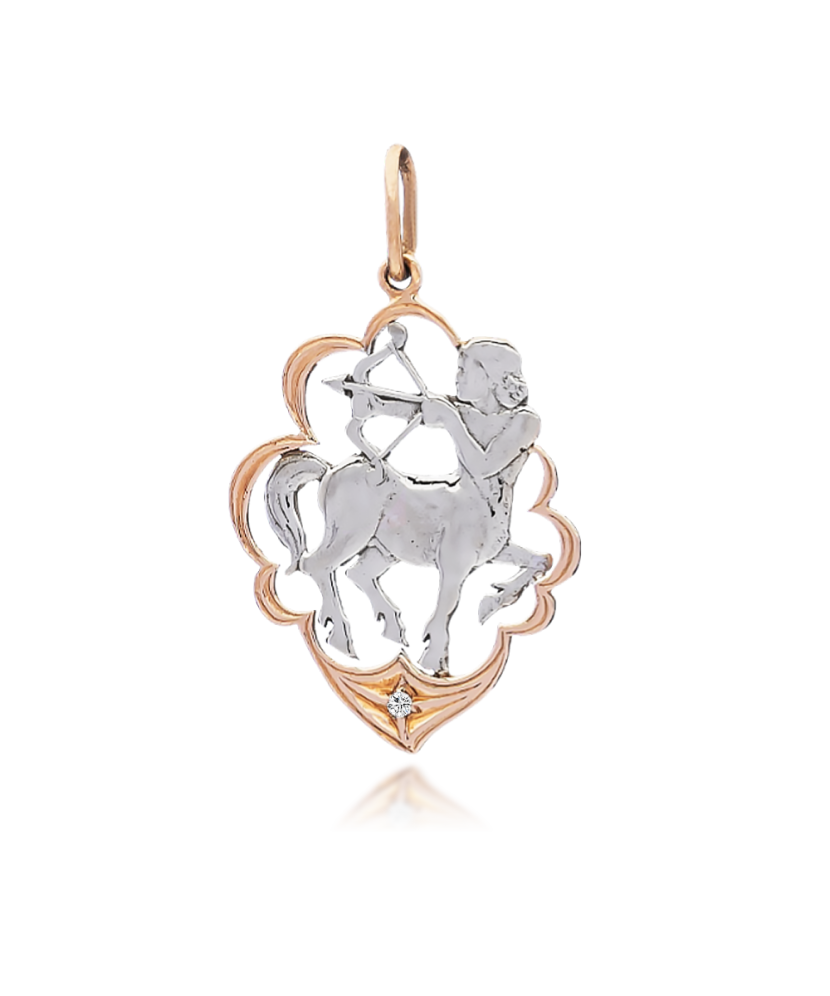 Auksinis pakabukas su cirkoniu "Šaulys" - Zodiako ženklų pakabukai - Goldinga