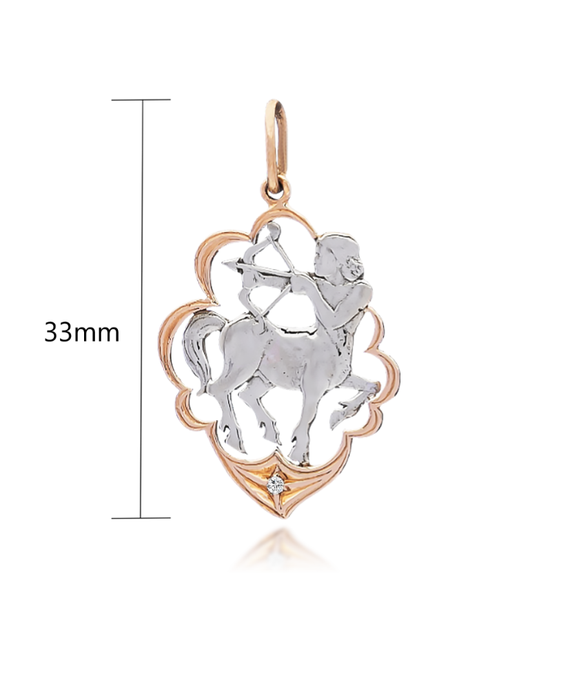 Auksinis pakabukas su cirkoniu "Šaulys" - Zodiako ženklų pakabukai - Goldinga