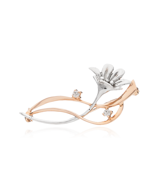 Auksinė Sagė Su Cirkoniais "Gėlė" - Sagės - Goldinga