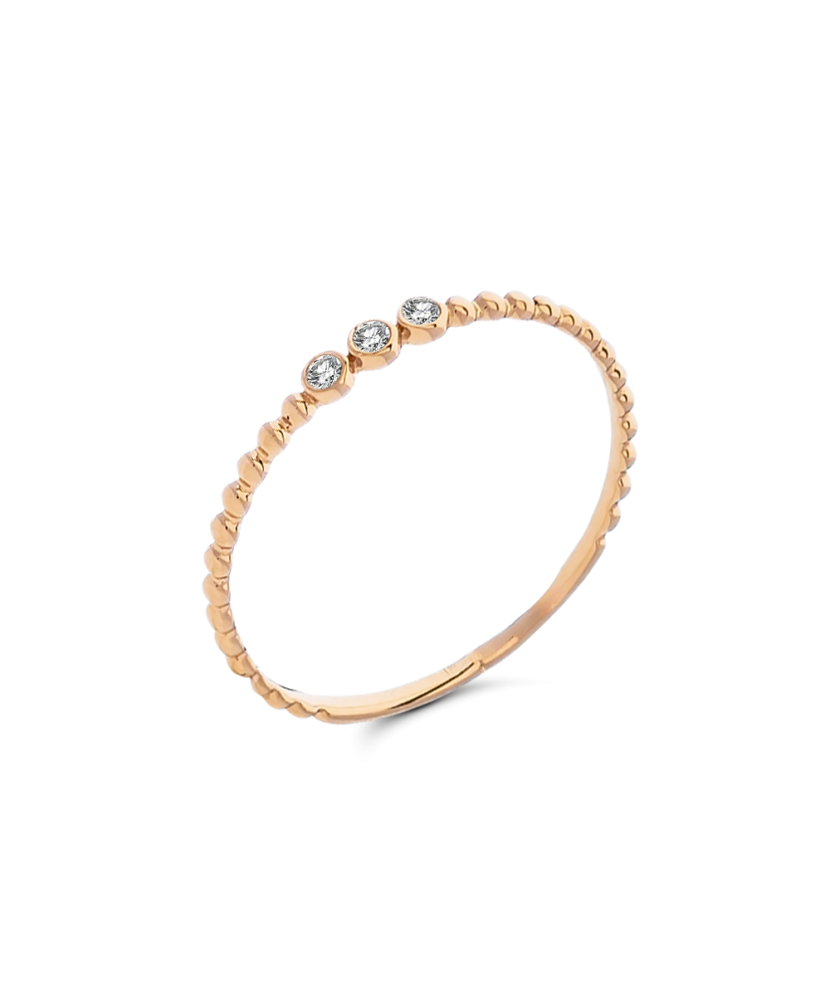 Auksinis žiedas su cirkoniais - Auksiniai žiedai - Goldinga