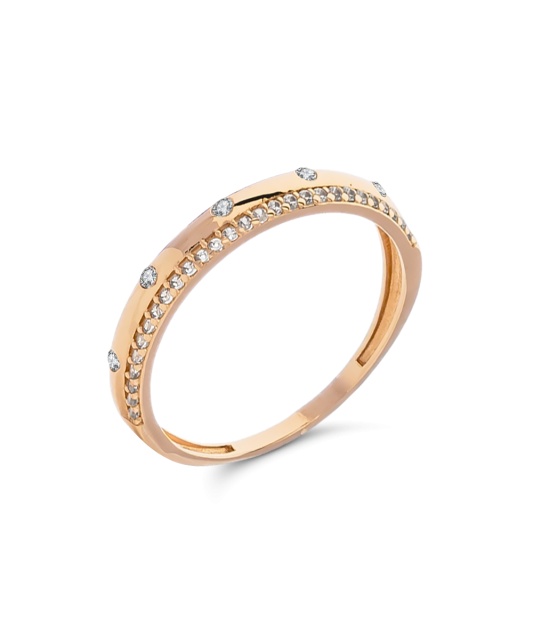 Auksinis žiedas su cirkoniais - Auksiniai žiedai - Goldinga