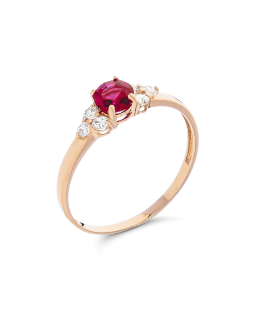 Auksinis žiedas su cirkoniais - Auksiniai žiedai - Goldinga