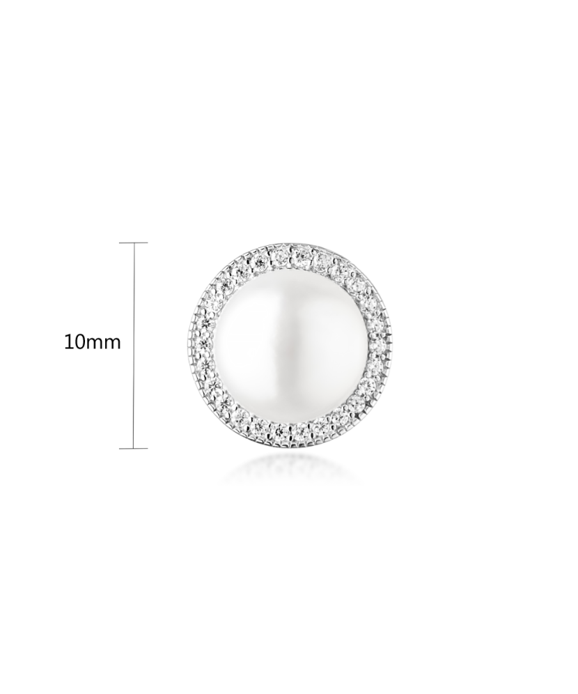 Sidabrinis pakabukas su perlu ir cirkoniais - Perlų pakabukai - Goldinga