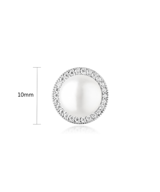 Sidabrinis pakabukas su perlu ir cirkoniais - Perlų pakabukai - Goldinga