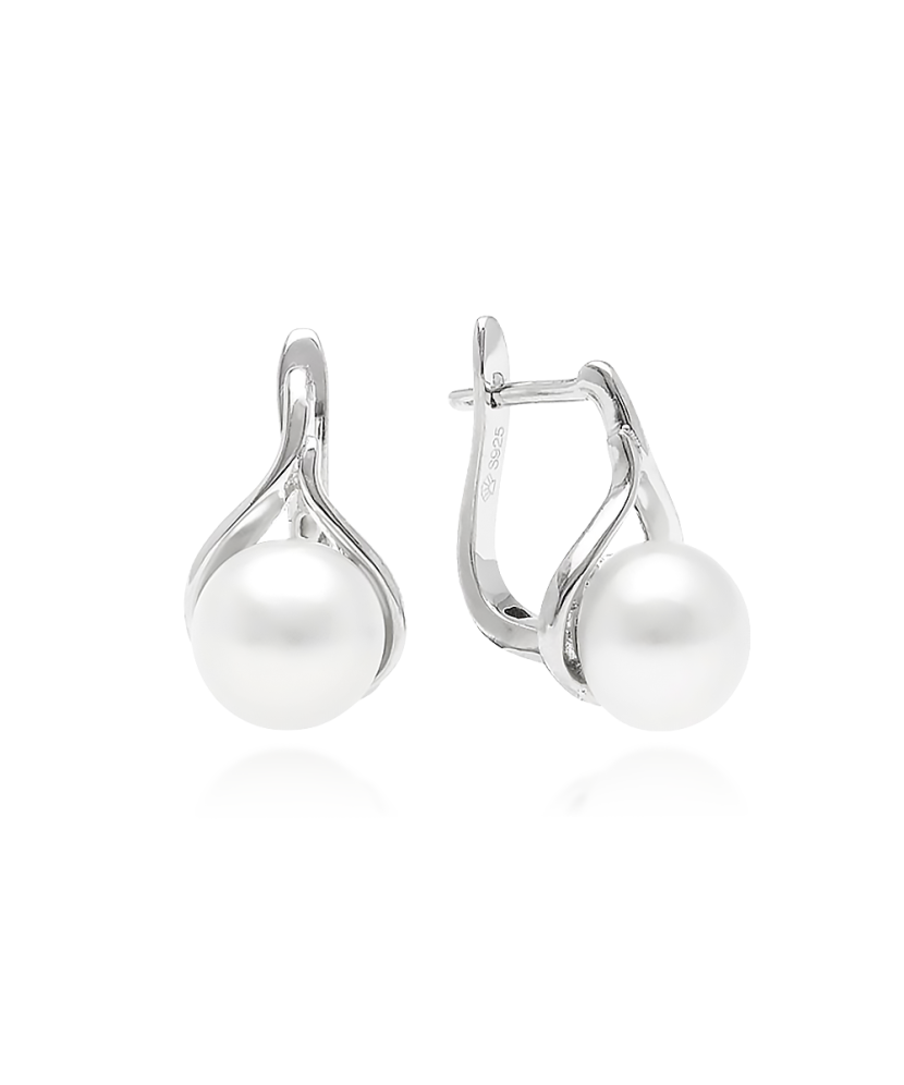 Sidabriniai auskarai su perlais - Auskarai su perlais - Goldinga