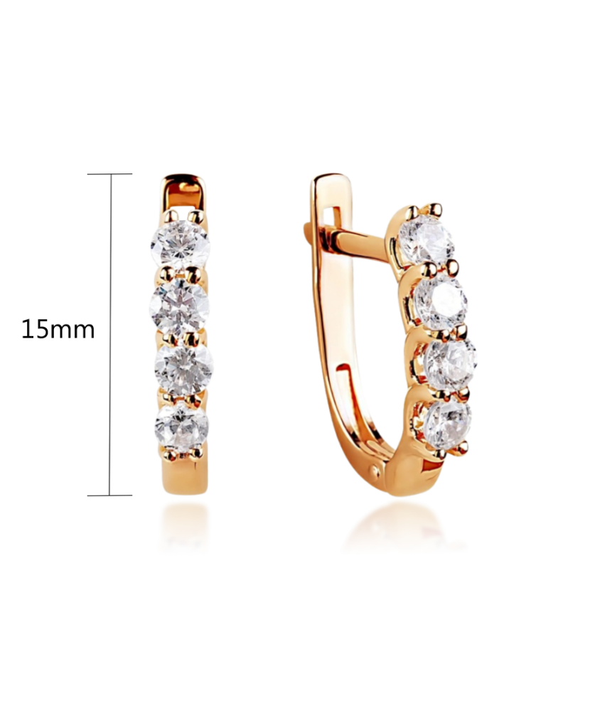 Auksiniai auskarai su kristalais - Auksiniai auskarai - Goldinga