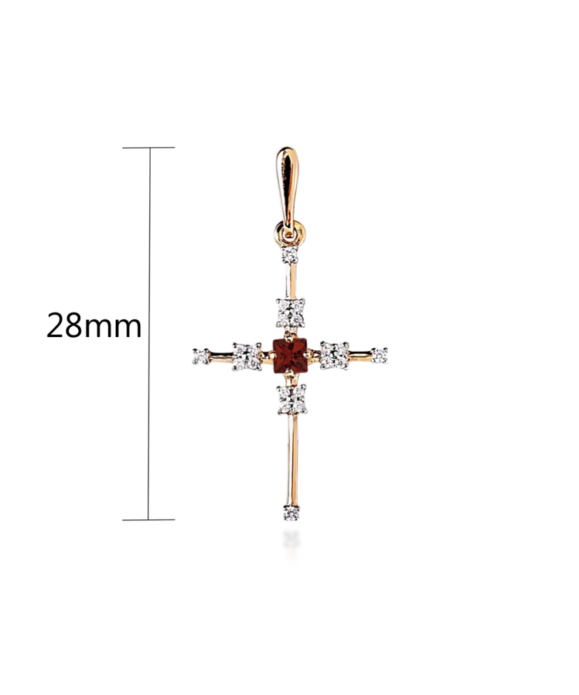 Auksinis pakabukas su granatu ir cirkoniais - Auksiniai pakabukai - Goldinga