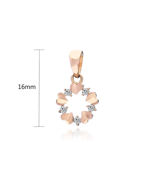 Auksinis pakabukas su cirkoniais "Širdelių vainikas" - Auksiniai pakabukai - Goldinga