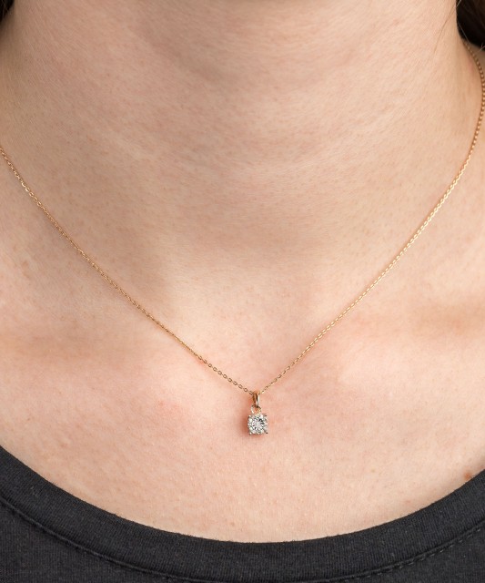 Auksinis pakabukas su deimantais - Pakabukai su brangakmeniais - Goldinga