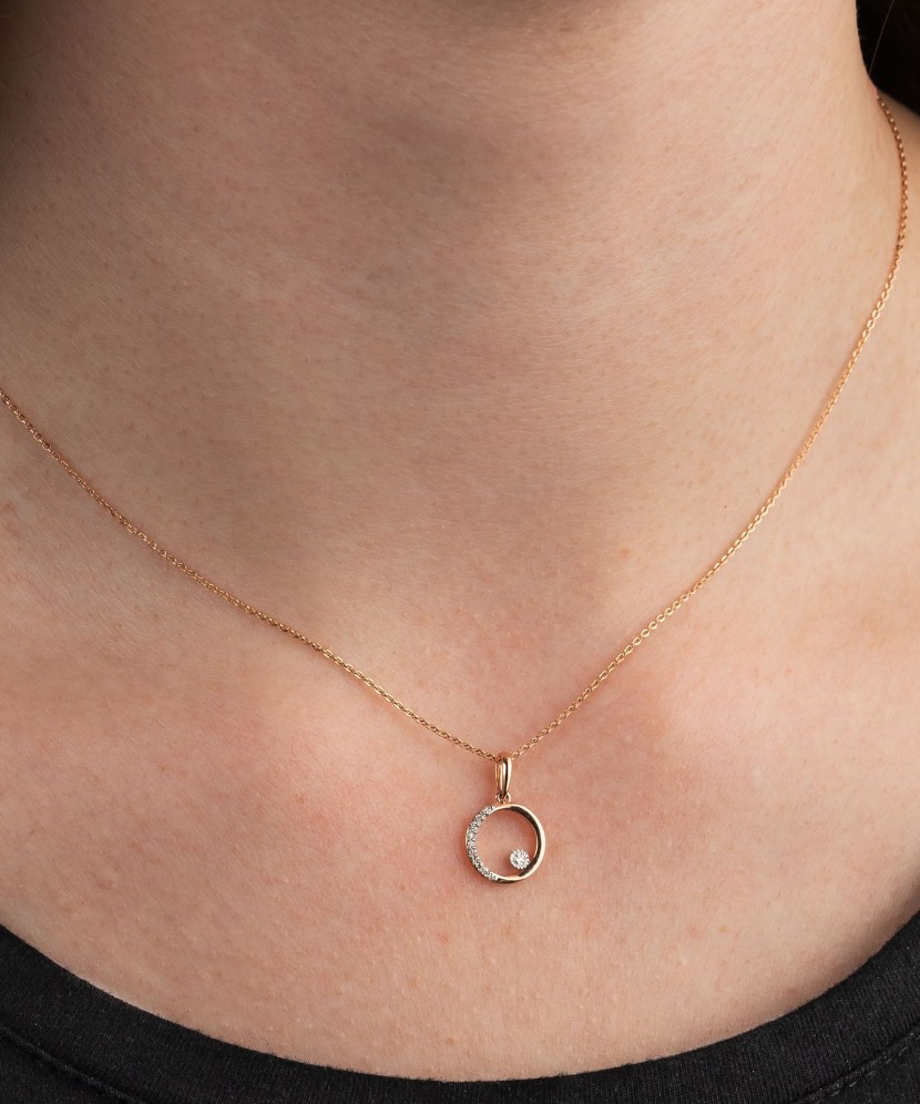 Auksinis pakabukas su deimantais - Pakabukai su brangakmeniais - Goldinga