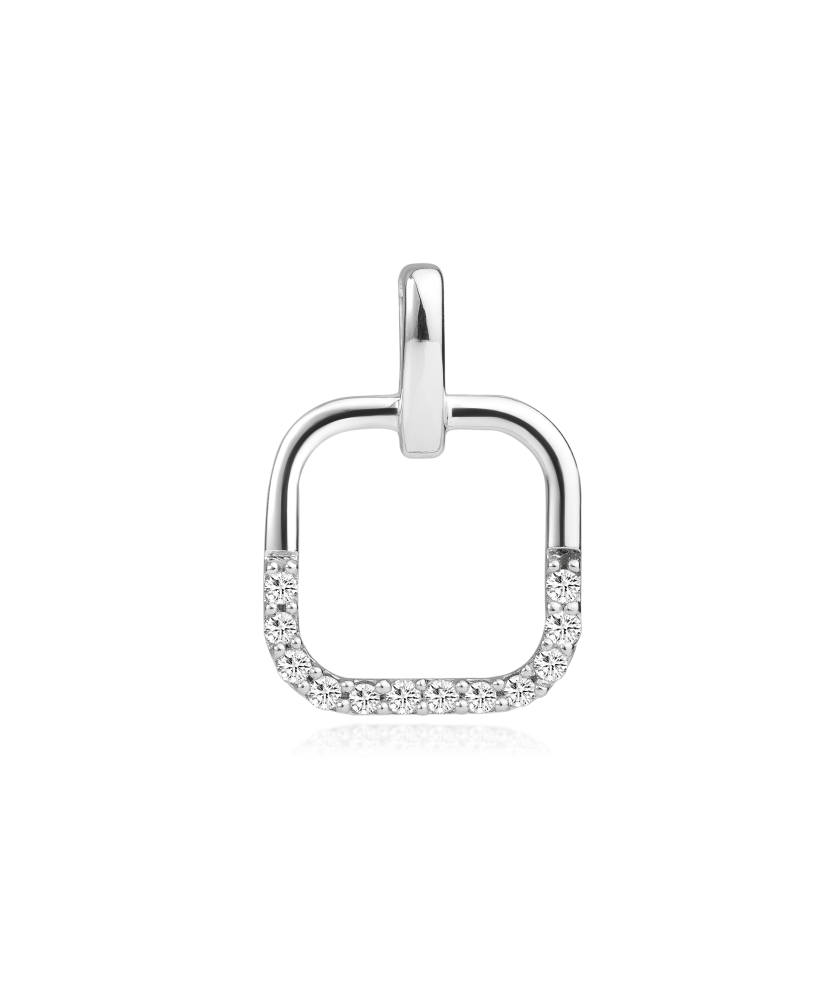 Balto aukso pakabukas su deimantais - Pakabukai su brangakmeniais - Goldinga