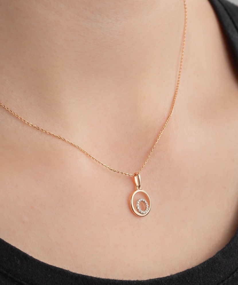 Geltono aukso pakabukas su deimantais - Pakabukai su brangakmeniais - Goldinga