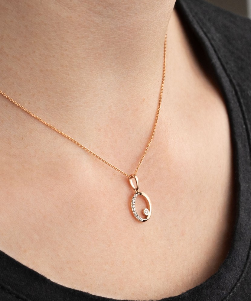 Geltono aukso pakabukas su deimantais - Pakabukai su brangakmeniais - Goldinga