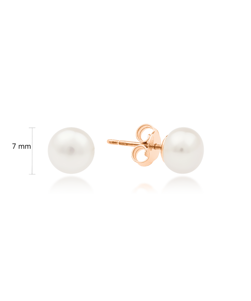 Auksiniai auskarai su perlu 7mm - Auskarai su perlais - Goldinga