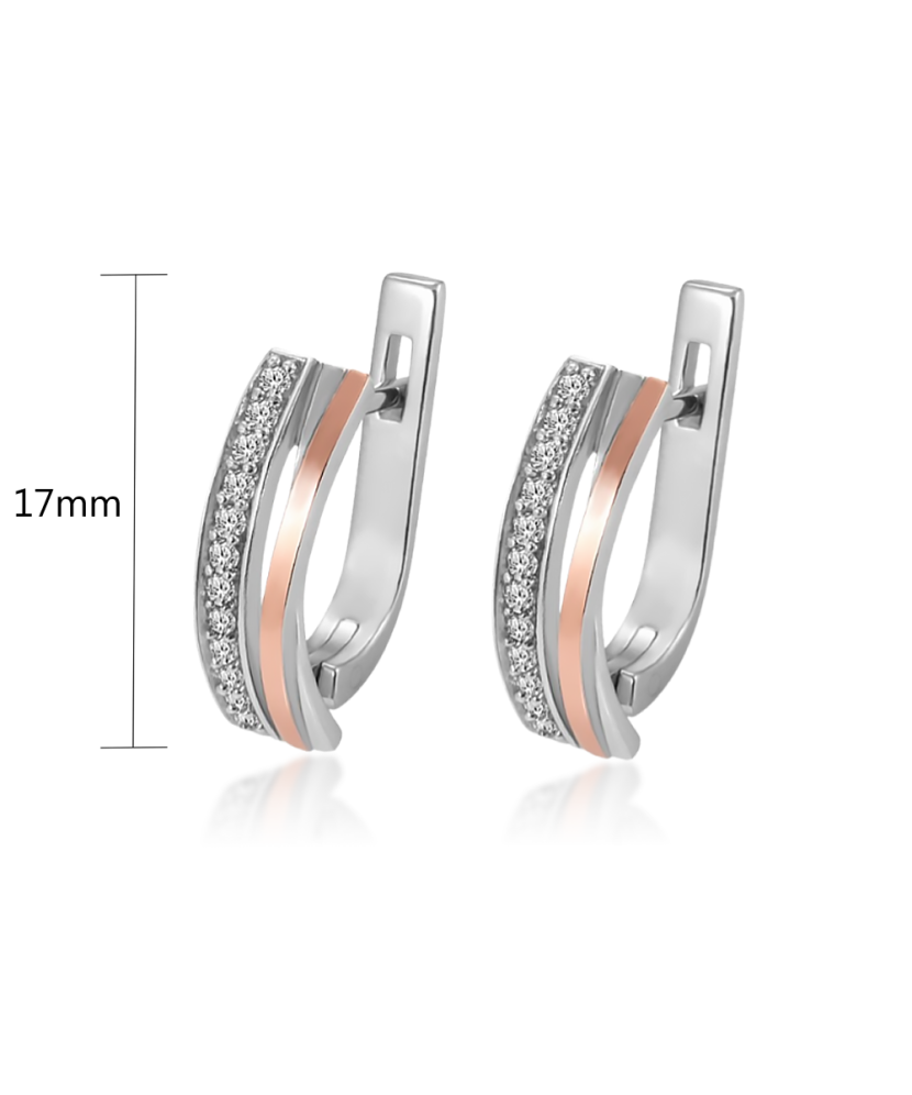 Sidabriniai auskarai su cirkoniais dengti auksu  - Goldinga