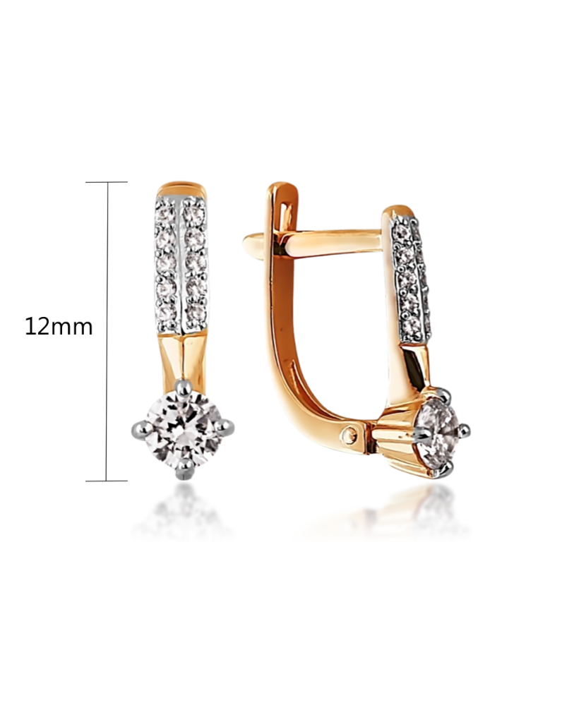 Auksiniai auskarai su cirkoniais - Auksiniai auskarai - Goldinga