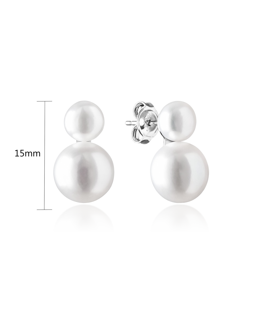 Sidabriniai auskarai su natūraliais perlais - Auskarai su perlais - Goldinga