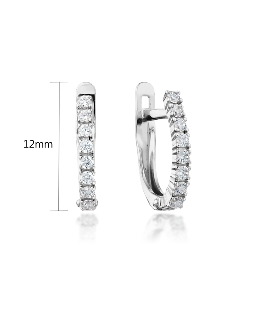 Balto aukso auskarai su cirkoniais - Auksiniai auskarai - Goldinga