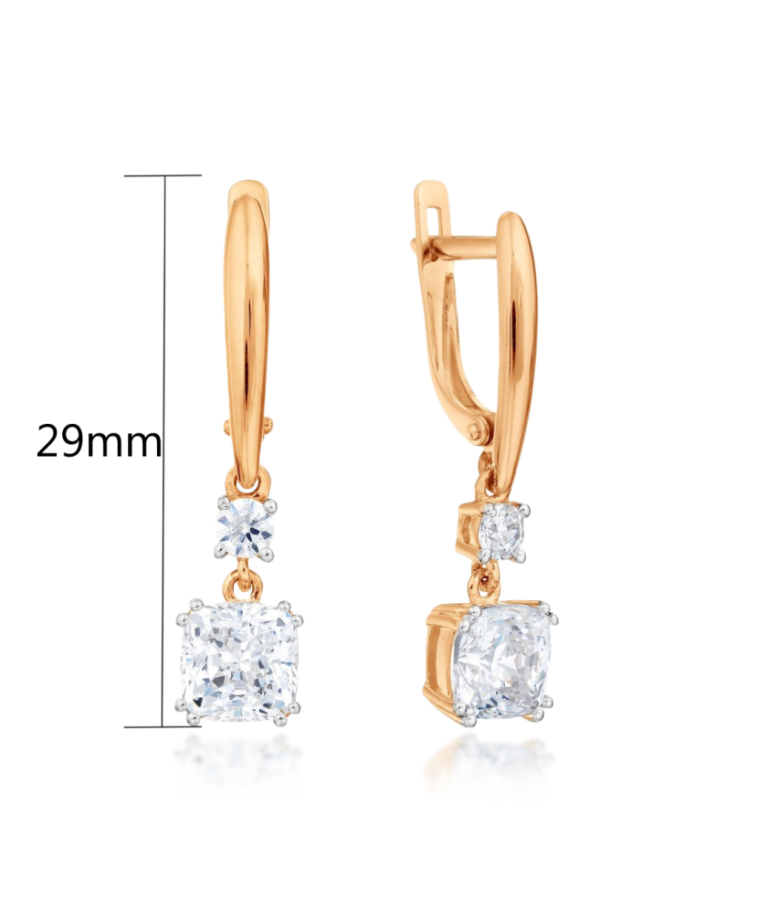 Auksiniai auskarai su kristalais - Auksiniai auskarai - Goldinga