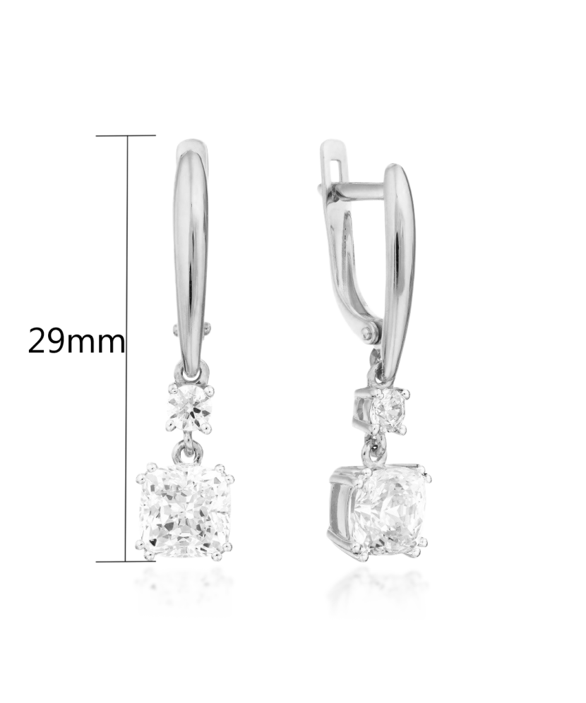 Balto aukso su kristalais - Auksiniai auskarai - Goldinga