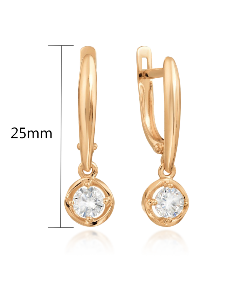 Auksiniai auskarai su cirkoniu - Auksiniai auskarai - Goldinga