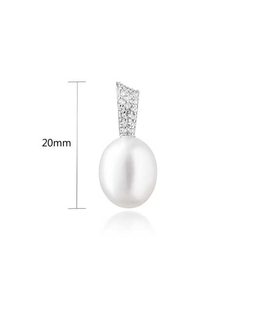 Perlo pakabukas su cirkoniais ir sidabru - Sidabriniai pakabukai - Goldinga