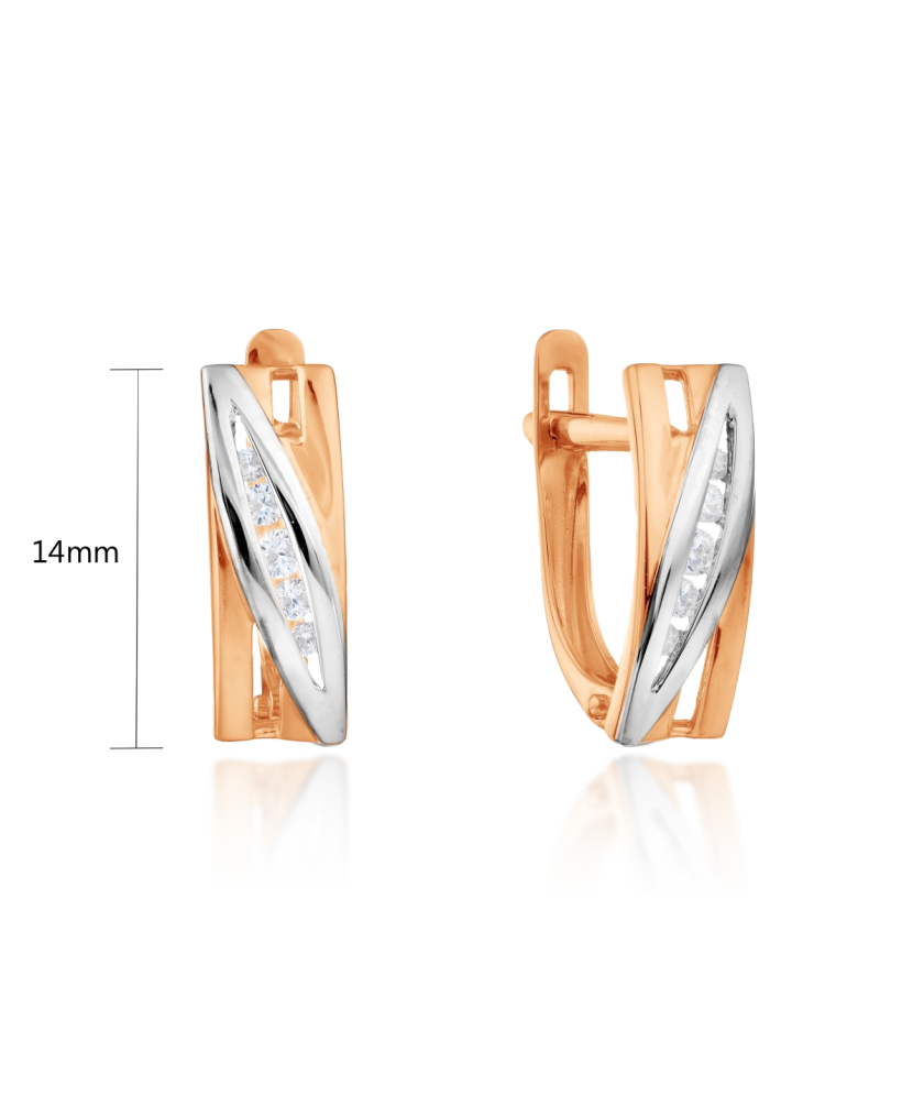 Auksiniai auskarai su cirkoniais - Auksiniai auskarai - Goldinga